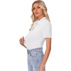 image:imagesiliteelon Womens Button Down Shirt Slim Fit Stretch Short Sleeve Dress Shirt Wrinkle Free Collared Business Work Blouse TopWhite