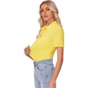 image:imagesiliteelon Womens Button Down Shirt Slim Fit Stretch Short Sleeve Dress Shirt Wrinkle Free Collared Business Work Blouse TopYellow